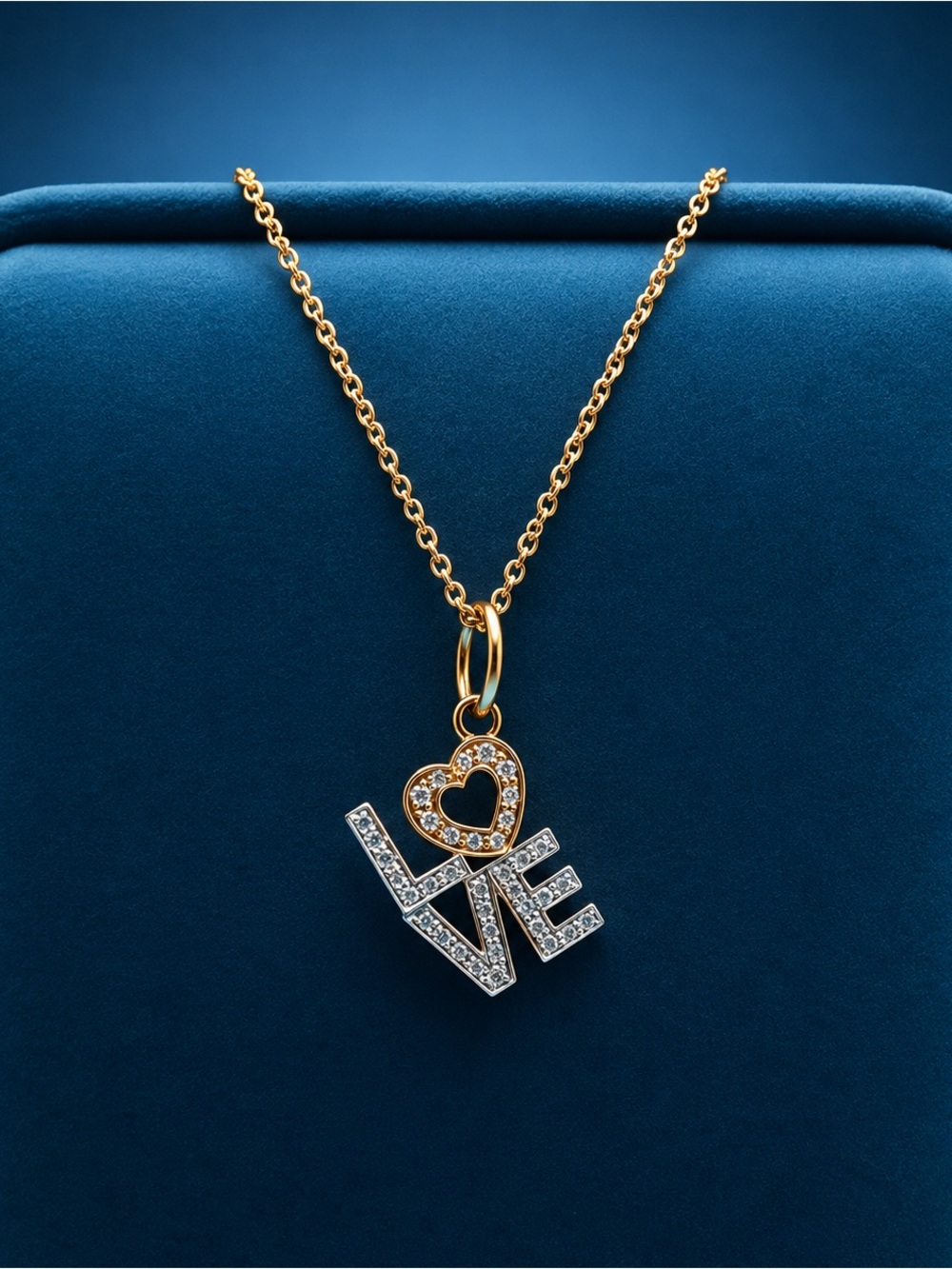 🌸Tiffany & Co Love Diamond 18k Rose & White Gold Necklace 0.12 ct 20"